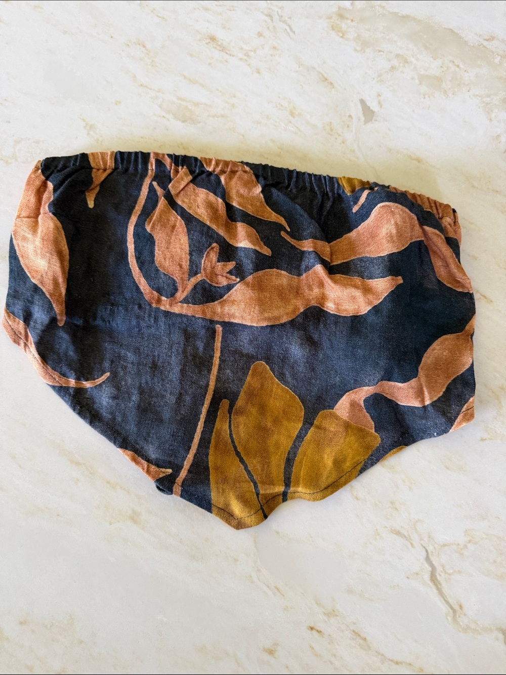 Vitamin A Floral Bandeau top in Black and Tan